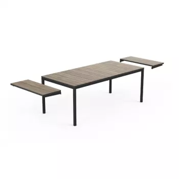 KETER Gartentisch ausziehbar Deco Porto Nova ausziehbar 200-280 Eschenholz-Optik/schwarz