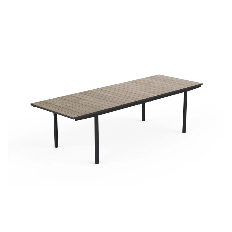 KETER Gartentisch ausziehbar Deco Porto Nova ausziehbar 200-280 Eschenholz-Optik/schwarz