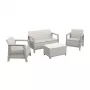 KETER Gartenmöbel-Set Scandi Linea 2-Sitzer-Set kieselgrau/hellbeige