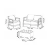 KETER Gartenmöbel-Set Scandi Linea 2-Sitzer-Set kieselgrau/hellbeige