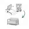KETER Gartensofa Zweisitzer Scandi Linea 2-Sitzer Sofa hellgrau/dunkelstahlgrau
