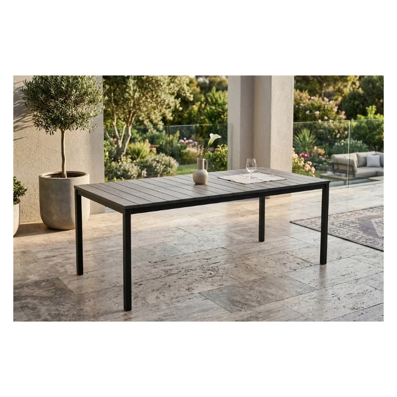 KETER Gartentisch Deco Porto Nova 200 Eschenholz-Optik/Schwarz