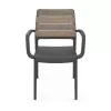 KETER Gartenstuhl Deco Porto Sessel Walnuss/Grau