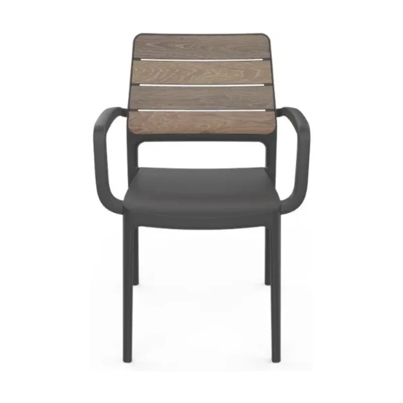 KETER Gartenstuhl Deco Porto Sessel Walnuss/Grau