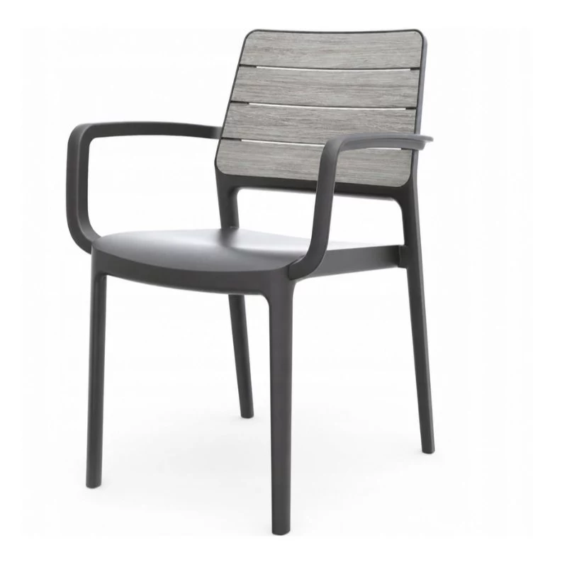 KETER Gartenstuhl Deco Porto Sessel hellgrau/grau