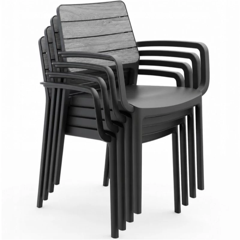 KETER Gartenstuhl Deco Porto Sessel hellgrau/grau