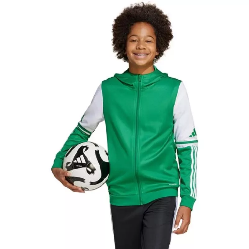 adidas Squadra 25 Hoody Kinder Sweatshirt grün und weiß JP3163 140cm