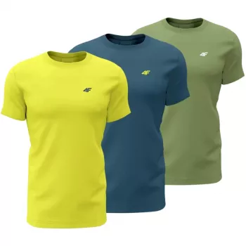 Herren T-Shirt 4F M4217 3er-Pack gelb, blau, grün 4FWSS26TTSHM4217 90S S