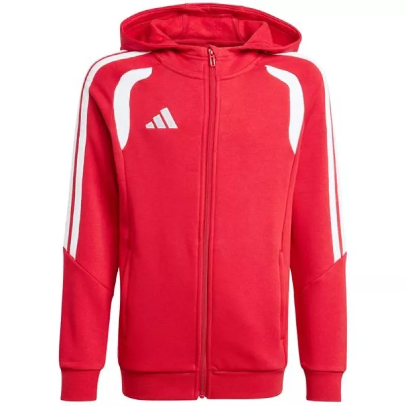 Kinder Kapuzenpullover adidas Tiro 26 League Sweat Full Zip Hoodie rot KF9101 164cm