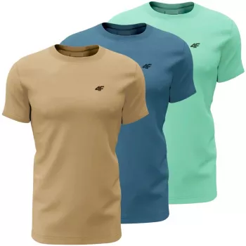 Herren T-Shirt 4F M4481 3er-Pack beige, blau, minze 4FWSS26TTSHM4481 91S S