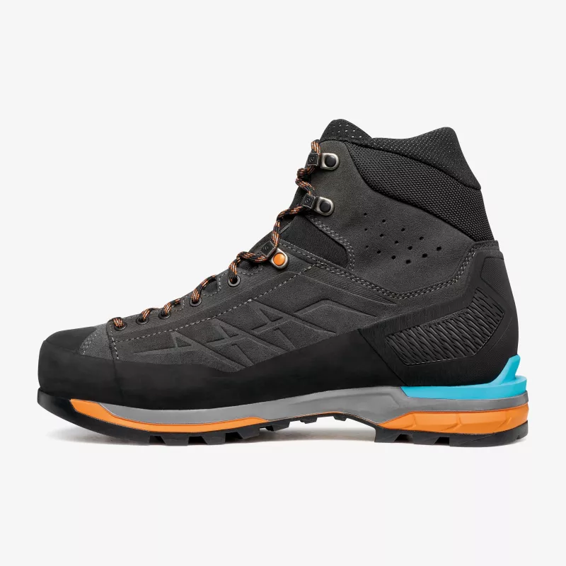 Scarpa Zodiac Tech GTX Bergschuhe, GORE-TEX Performance Comfort, Perwanger-Leder, Vibram-Mont-Sohle, Anthracite/Tonic Orange, EU 43