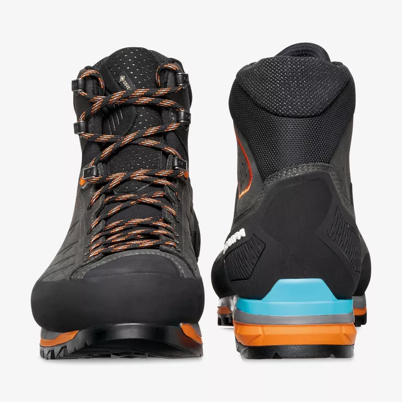 Scarpa Zodiac Tech GTX Bergschuhe, GORE-TEX Performance Comfort, Perwanger-Leder, Vibram-Mont-Sohle, Anthracite/Tonic Orange, EU 43