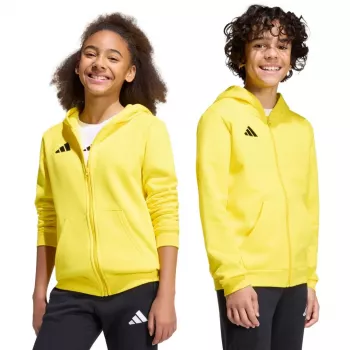Kinder-Fleecejacke adidas Entrada 26 Full Zip Hoodie gelb KH1777 128cm