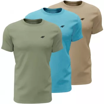 Herren T-Shirt 4F M4481 3er-Pack grün, blau, beige 4FWSS26TTSHM4481 90S XL