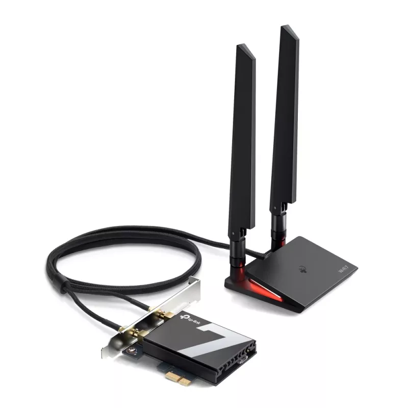 TP-Link Archer TBE550E WiFi 7 Bluetooth 5.4 Adapter BE9300 Triband, PCI Express, 2x externe Antenne