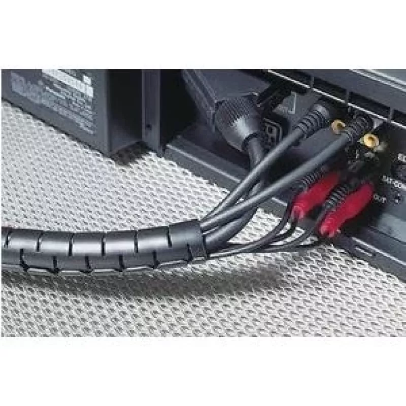HellermannTyton 161-64301 Spiralflex SFPP Spiralschlauch, Polypropylen, Schwarz, 10 mm Außendurchmesser, 25 m Länge, -60 bis 110 °C