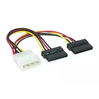 EXSYS SATA-Strom-Y-Kabel 4-Pin Molex auf 2x 15-Pin SATA, 15cm EX-K3611