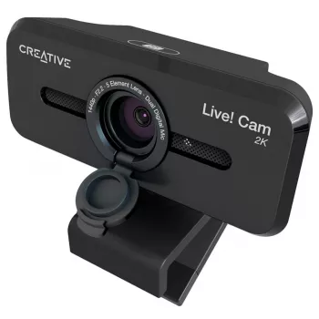Creative Live! Cam Sync V3 2K QHD Webcam mit Dual-Mikrofonen und Privatsphäre-Verschluss, Schwarz