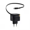 EFB Elektronik G352CE 35W GaN USB-C Wandladegerät mit einziehbarem 0,7m Kabel, PD3.0 & QC3.0, Schwarz