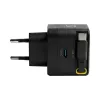 EFB Elektronik G352CE 35W GaN USB-C Wandladegerät mit einziehbarem 0,7m Kabel, PD3.0 & QC3.0, Schwarz