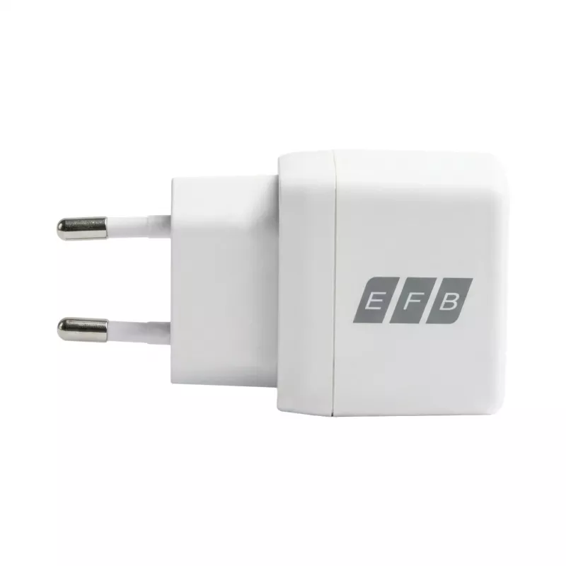 EFB Elektronik G201CE 20W USB-C GaN Wandladegerät-Set mit 2m USB-C Kabel, PD3.0 & QC3.0, Weiß