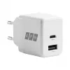 EFB Elektronik G301A1CE 30W GaN USB-C PD3.0 + USB-A QC3.0 Wandladegerät-Set mit 2m USB-C-Kabel, Weiß