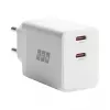 EFB Elektronik G452CE 45W Dual USB-C GaN Wandladegerät-Set mit 2m USB-C Kabel, Weiß