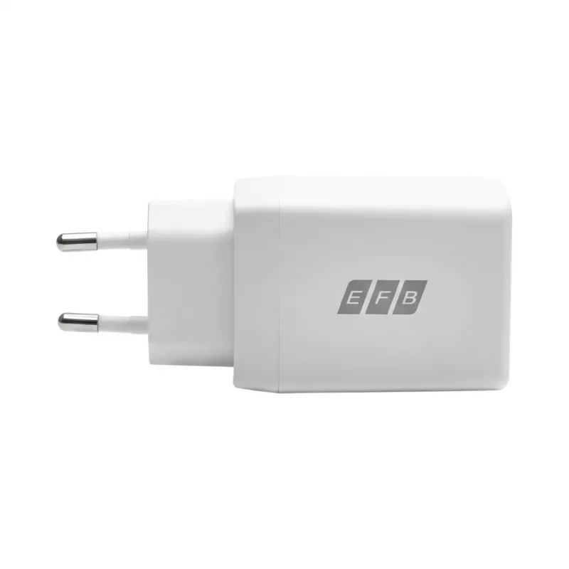 EFB Elektronik G452CE 45W Dual USB-C GaN Wandladegerät-Set mit 2m USB-C Kabel, Weiß