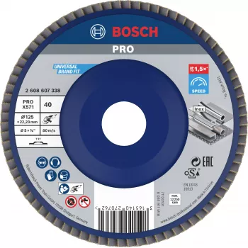 Bosch X571 Best for Metal Fächerschleifscheibe 125 mm P80 Zirkonkorund 2608607338