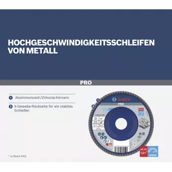 Bosch X571 Best for Metal Fächerschleifscheibe 125 mm P80 Zirkonkorund 2608607338