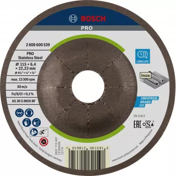 Bosch 2608600539 gekröpfte Schleifscheibe 115 x 22,23 mm, 1 Stück