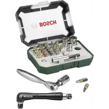 Bosch Accessories Promoline 2607017392 27-teiliges Schrauberbit-Set mit Schlitz-, Phillips-, Pozidriv-, Innen- und Torx-Bits im Aufbewahrungskoffer