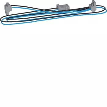 HAGER KU9S115YE Y-Verbindungskabel, Schwarz/Blau, 1,5 m, 1 Stecker auf 2 Buchsen