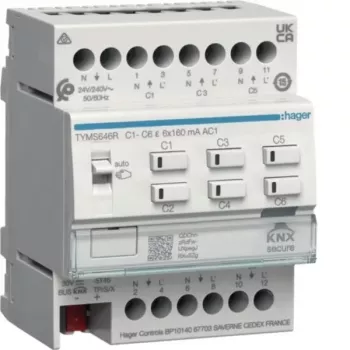 HAGER TYMS646R Heizungsaktor 6-fach KNX Secure mit Controller