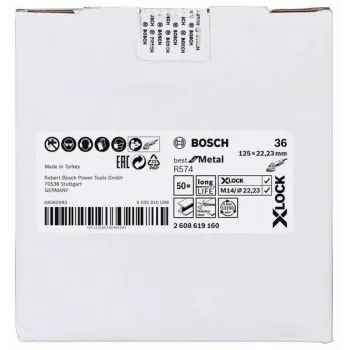 Bosch Best for Metal R574 Fiberscheibe 125 mm X-LOCK Körnung 36 2608619160