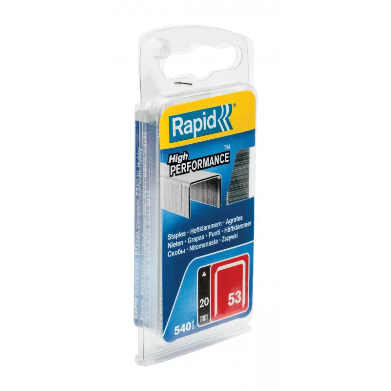 Rapid Tools Typ 53 Feindrahtklammern, 20 mm Schenkellänge, verzinkter Stahl, 2500 pro Packung 40109508
