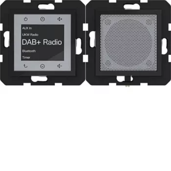 HAGER WAN6110BG Radio Touch UP DAB+ Bluetooth-Lautsprecher Unterputz Glänzend Schwarz