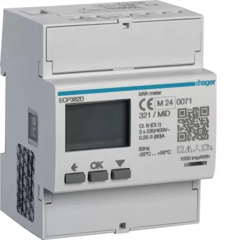 Hager ECP382D 3-Phasen-Energiezähler Direkt 80A 4M S0 MID