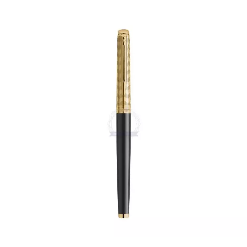 Waterman Hemisphere Rollerball-Stift - Fein, Glänzend Schwarz mit Chrom-Zierringen, Geschenkbox 2225136