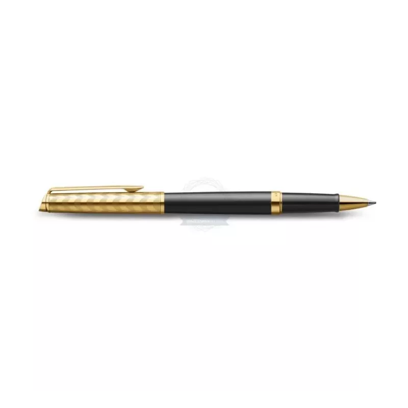 Waterman Hemisphere Rollerball-Stift - Fein, Glänzend Schwarz mit Chrom-Zierringen, Geschenkbox 2225136