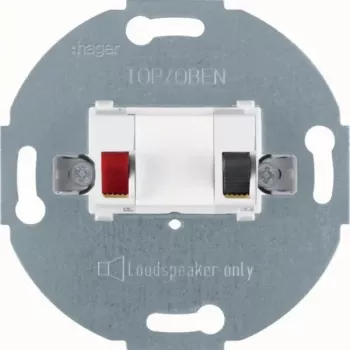 Hager WDF4800PW1 Lautsprecher-Anschlussdose, 1-fach, Polarweiß Matt