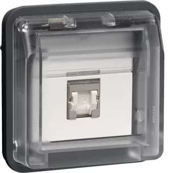 HAGER WNA226 UAE Datendose 8-polig geschirmt Cat.6 RJ45 Weiß