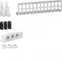 HAGER UM00M4 Multimedia-Feldkit mit 3 Schuko-Steckdosen und 12 RJ45-Anschlüssen, Weiß