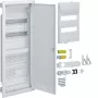 HAGER VU602NWH Unterputz-Verteilerschrank mit Steckdose und Stahltür, 2 Reihen, 24 Module, Weiß