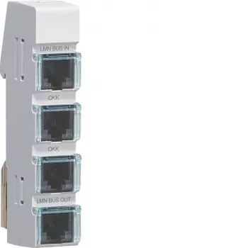 Hager LMN Busmodul, 4x RJ12-Buchsen, passiv, ohne Stromversorgung ZZ12LMN04P