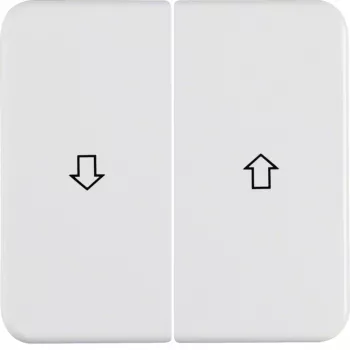 HAGER WWW2001PW Doppelwippenabdeckung mit Pfeilsymbol, Witty-WG Serie, Unterputz, IP44, Polarweiß