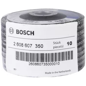 Bosch X551 Standard für Metall Fächerschleifscheibe, 115 mm Durchmesser, 22,33 mm Bohrung, 60 Körnung, Zirkonkorund, konisch, 1 Stück 2608607350