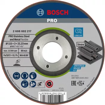 Bosch 2608602217 WA 46 BF halbflexible Schleifscheibe, 115 x 22,23 x 3 mm