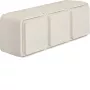 Hager WNC143B Aufputz-Dreifach-Schuko-Steckdose, horizontal, Polarweiß