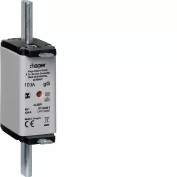 HAGER LNH1100MK NH1C 100A 500V gG Sicherungseinsatz mit Oberteil-Anzeiger, nicht trennbar